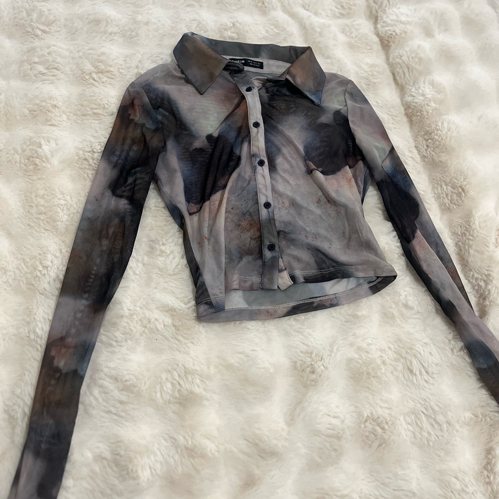 Stylish Multicolor Sheer Women's Top